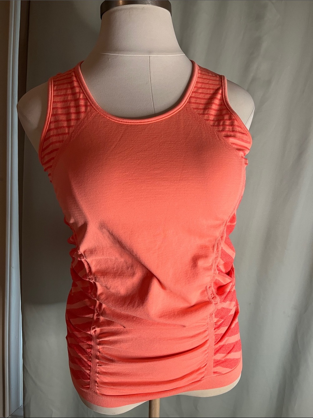 Athleta Fastest Track Coral Ruched Performance Tank